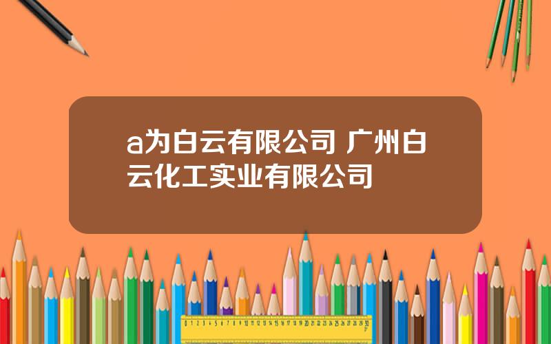 a为白云有限公司 广州白云化工实业有限公司